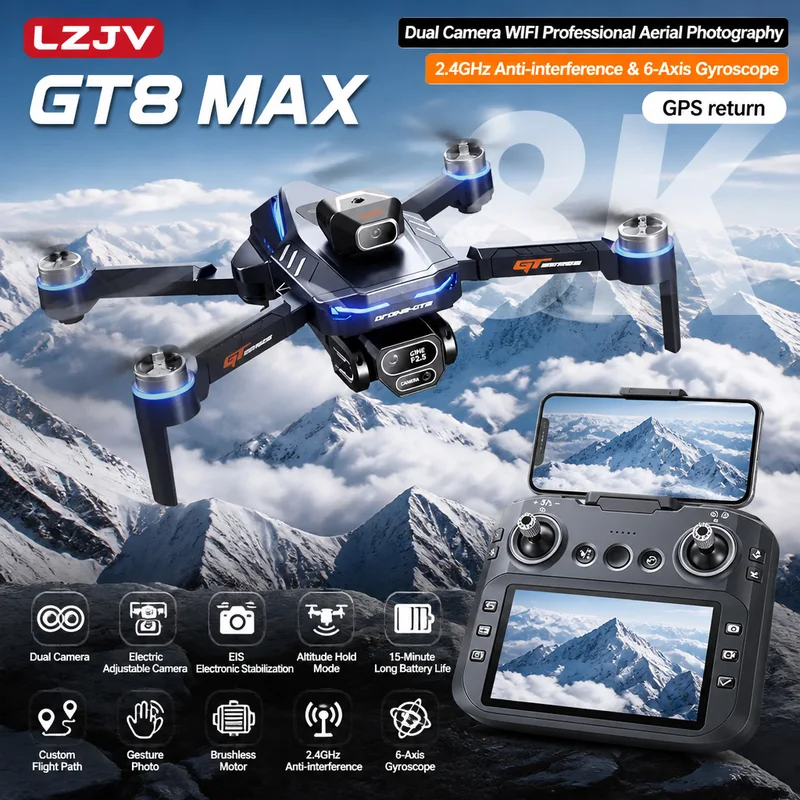 Drone Lipat GT8 Max 8K HD Prof - Drone Multispectral ulasan dan harga