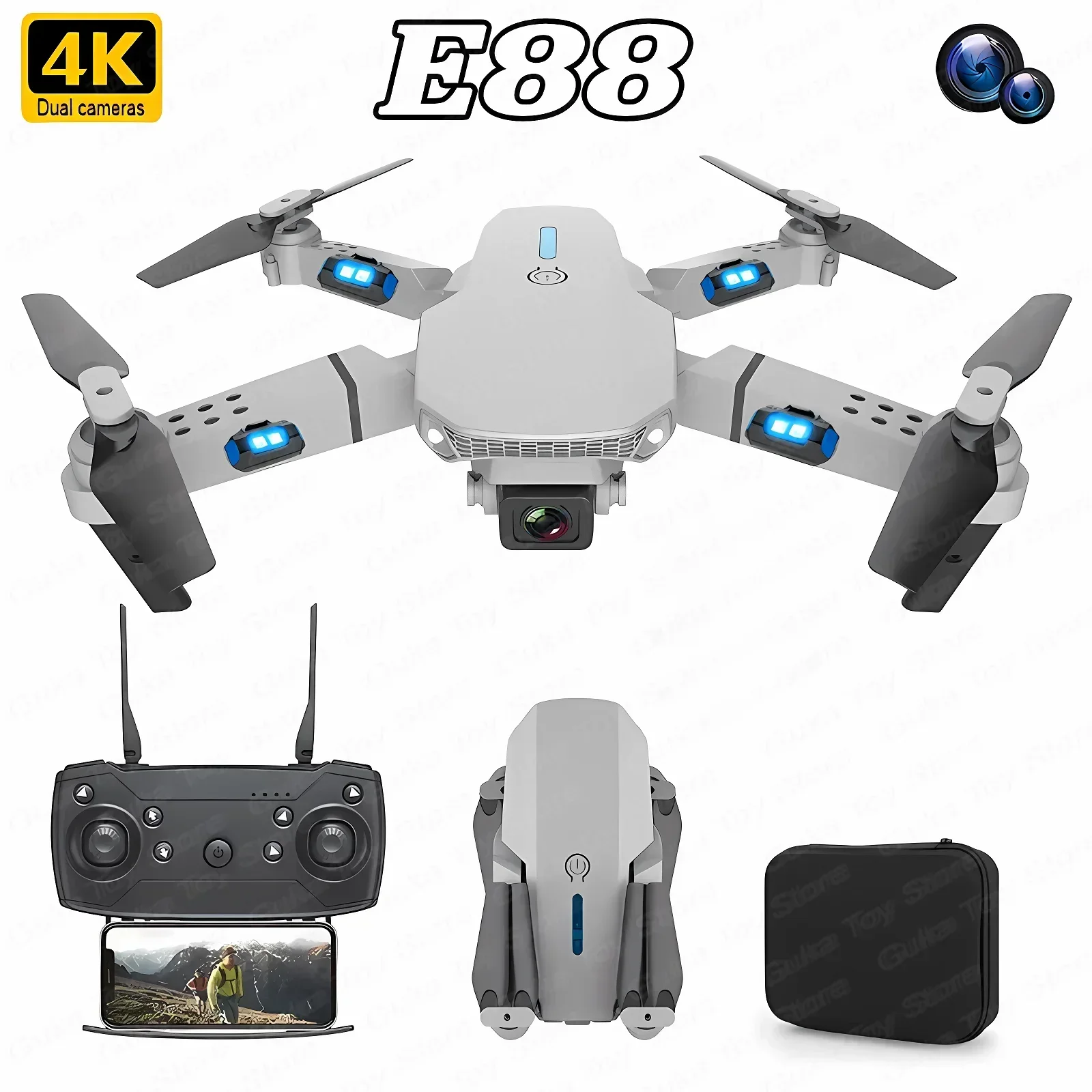 E88 Pro Drone FPV kamera sudut - Drone Lidar ulasan dan harga
